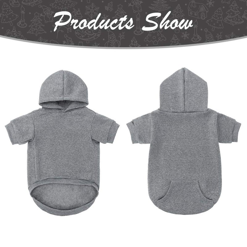 KOOLTAIL Basic Dog Hoodie - Soft and Warm Dog Hoodie Sweater with Leash Hole and Pocket, Dog Winter Coat, Cold Weather Clothes Sweatshirt for Small Medium Large Dogs Puppy Cat Boys Girls Grey L - Image 2